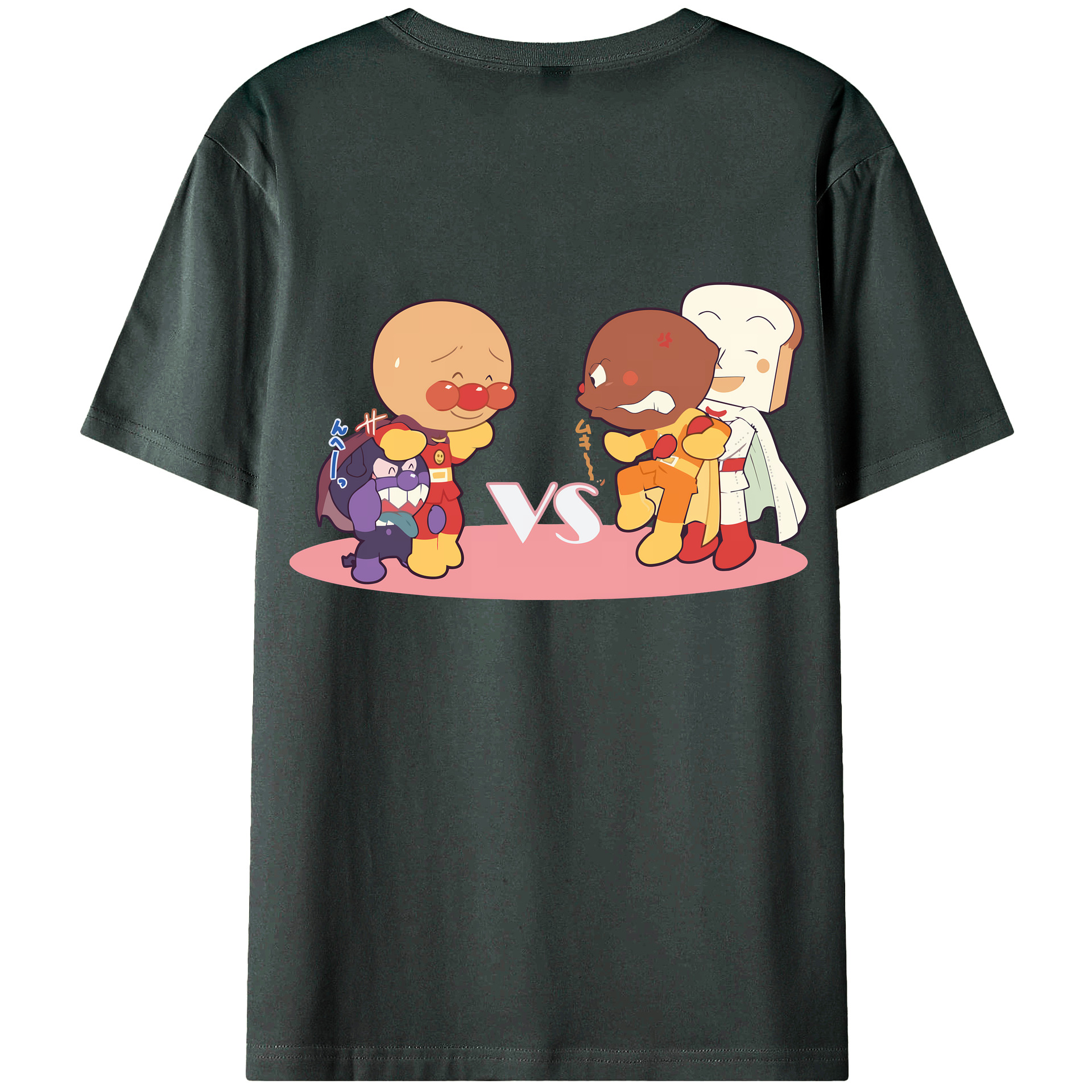 （画像用） アンパンマン Anpanman 綿100％ メンズ半袖Tシャツ（バックプリント） 通気性